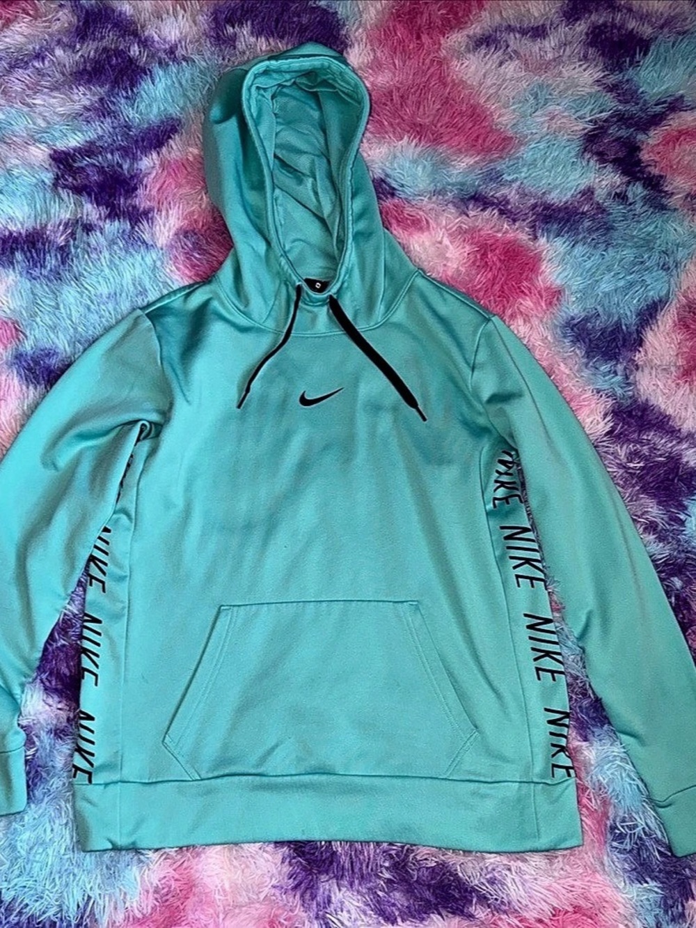 Nike Repeat Tape Fleece Hoodie Blue Size Medium